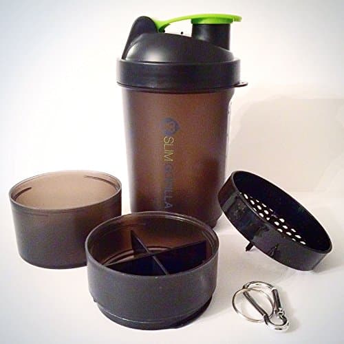 SlimGorilla DOUBLE DECK 600ml Protein Shaker With TWO Storage Compartments
