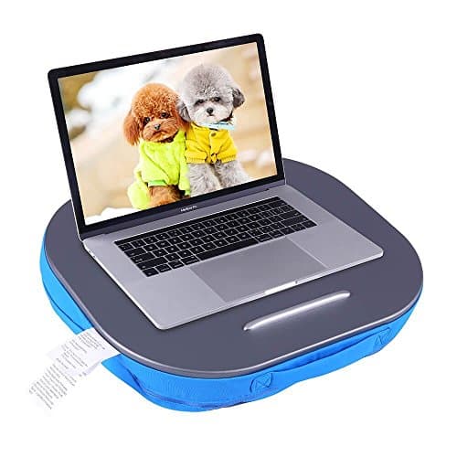 Lap Desk Multi-function Knee Pad for Laptop Macbook iPad Tablet Comfortable Cushion- Round (blue, 16x4x14inch)