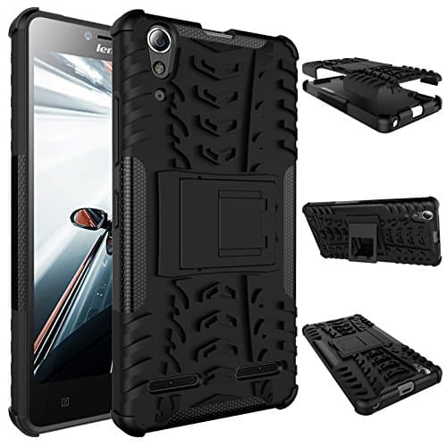 Lenovo A6000 Plus Protective Case Cover with Kickstand, Dual Layer Hybrid Hard and Soft Slim Cases for Lenovo A6000 Plus (5.0 inch)