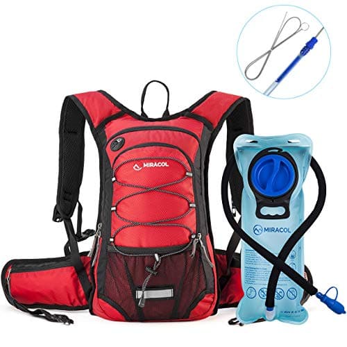 MIRACOL Hydration Backpack with 2L Water Bladder, Thermal Insulation Pack Keeps Liquid Cool up to 4 Hours, Perfect Outdoor Gear for Skiing, Running, Hiking, Cycling