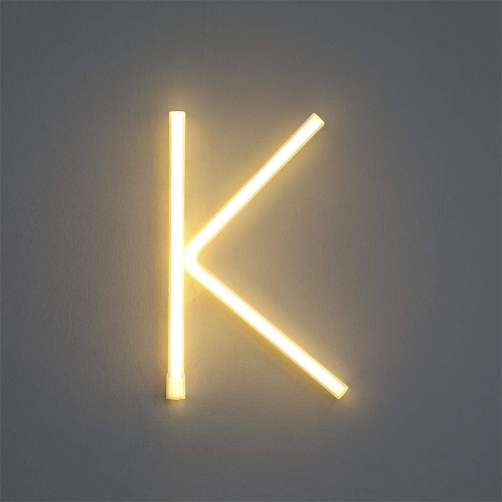 LEEDY English AlphanumericLight LED Battery Section Warm White Light Letters Alphabet Letter Lights Creative Night Lamp Decor for Home Party Bar Wedding Festival Decorative (K)