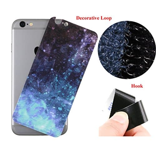 Easy Attached Hook &amp; Loop Universal Mounting System - KIUKIU Cell Phone Holder Magic Tape Decorative Skin Decal with Invisible Velcro Stand Function for Apple 4.7" iPhone 6 / iPhone 6s (Star)