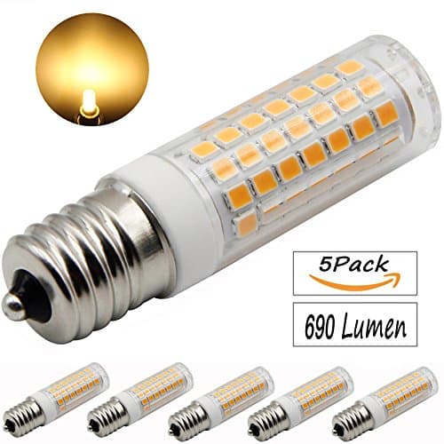 E17 LED Bulb Microwave Oven Light 6 Watt AC 100V-265V, Stable Current, No Flicker,Non-Dimmable. , Pack of 5 (Non-Dimmable, Wam White 3000K)