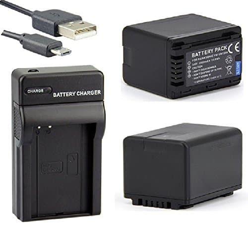 Battery (2-Pack) and Micro USB Charger For Panasonic HC-VXF990 HC-WXF991 HC-WXF991K 4K Ultra HD Camcorder
