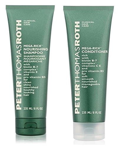 Peter Thomas Roth Mega-Rich Shampoo and Conditioner Bundle With Biotin B-7 Complex, Vitamin C and E, Provitamin B5, Thiamine, Linalool, Limonene and Citronellol, 8 fl. oz. each