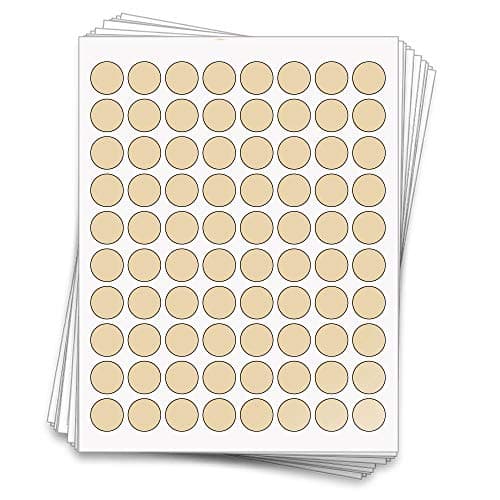 400 Professional Waterproof Sample Jar Labels for 3 Gram and 5 Gram Jars, 0.875 inches (Beige Matte (Inkjet or Laser))