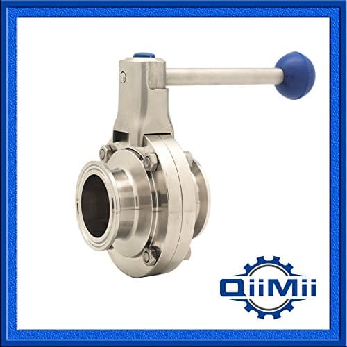 1-4 Inch Clamp Sanitary Butterfly Valve with Pull Handle, Silicone Gasket, Stainless Steel 304/316L(US Stock) (4", SS304)