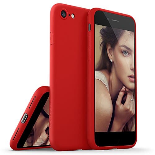iPhone 7 Case, Moduro [MINIMALIST SERIES] Full Coverage Ultra Thin [1.0mm] Slim Fit TPU Case for iPhone 7 (Matte Red)