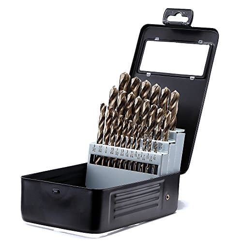 Drill Bit Set 29pcs Twist Drill Bits with Cobalt Coated, M42 HSS 135 Degrees, Straight Shank and Metal Storage Case,for Drilling Metal, Wood and Plastics