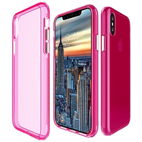 My Gadget Shops iPhone X Inspire Case [Support Wireless Charging] Slim Dual Layer (Hard PC Shell + Soft TPU) Exact Fit Apple iPhone X \ iPhone 10 (Clear-Pink)