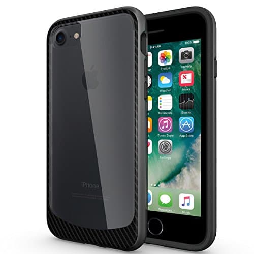 Clear iPhone 7 Case, Rssviss Hybrid Heavy Duty Case With Clear Bumper [Shock Absorption] for Apple iPhone 6/6s/7 (Black)