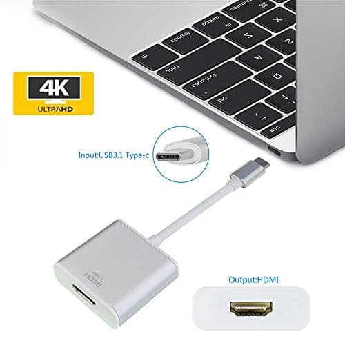 USB Type C to HDMI Adapter, LC-dolida USB 3.1 Type C (USB-C) to HDMI 4K SuperSpeed High Definition Audio Video Adaptor Converter Cable for New MacBook 12 inch, ChromeBook Pixel, Asus Zen AiO &amp; PCs