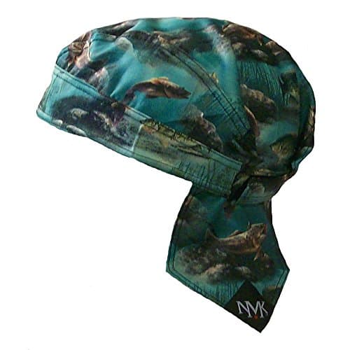 Fresh Fish Biker Dew rag du rag doo rag headwrap skull cap Microfiber sweatband