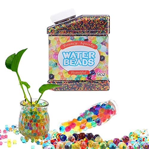 Easter Day Gifts, Mega Water Beads Jar Pack (9 Oz, 51000 beads) Rainbow Mix Jelly Water Growing Balls for Kids Tactile Sensory Toys, Vases, Plants, Wedding and Home Decoration (Jar Pack)