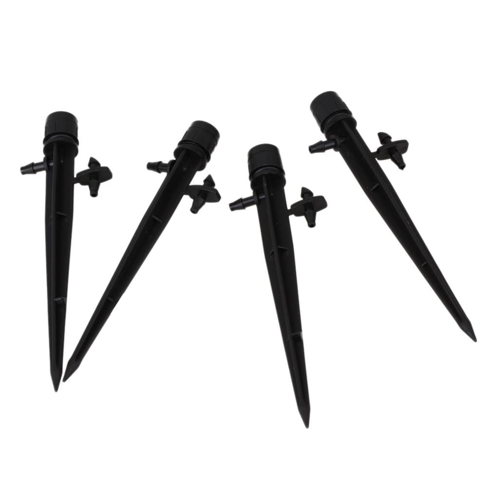 4pcs Black POM Nozzle Micro Bubbler Drip Irrigation Adjustable Emitters Stake Water Dripper