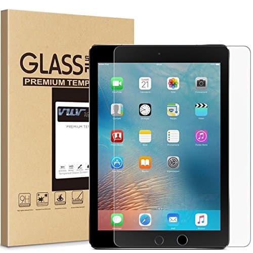 iPad 9.7" (2018) 2017 / iPad Pro 9.7 / iPad Air 2 / iPad Air Screen Protector, VUV Tempered Glass Film [9H Hardness] 2.5D Arc Edges HD Anti-Scratch Bubble-Free with [Lifetime Replacement Warranty]