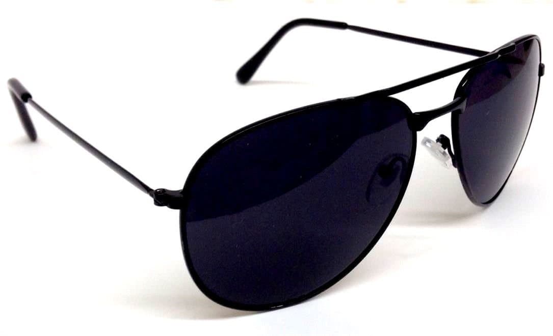 Black & Gold Pilot Aviator Sunglasses