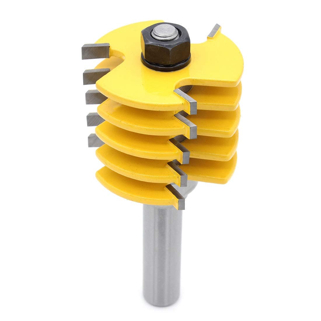 DingGreat 1/2" Shank Box Finger Joint Router Bit Adjustable 5 Blade 3 Flute Woodworking Chisel Cutter