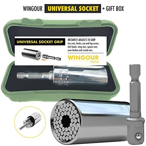 Wingour Universal socket - Universal wrenches - Power socket wrench - 7-19mm universal socket wrench - Universal grip gator socket - Magic socket drill - Power ratchet wrench (black box)