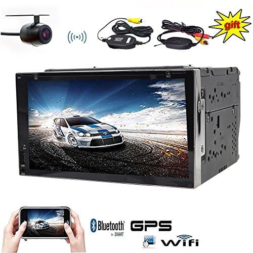 Android 6.0 Car DVD PIayer Stereo with Quad Core GPS Car Radio Double Din 7'' Touch Screen Headunit In Dash Navigation Support 1080P Video Bluetooth OBD2 +Reversing Camera