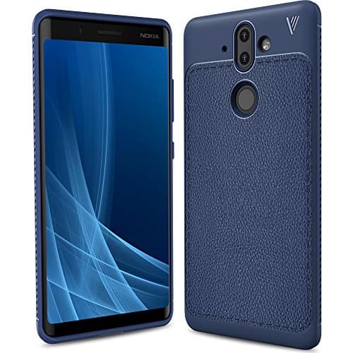 SVIMO Flexible TPU Shockproof Protective Case for Nokia 8 Sirocco (Navy Blue)