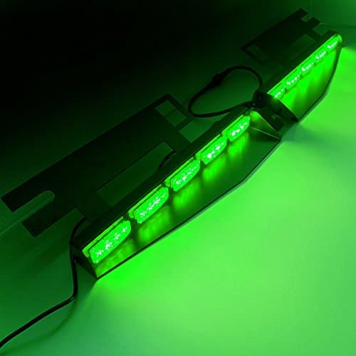 Szcafelimy 40 LED all Green Light Exclusive Split Visor Deck Dash Police Light Fire Protection Lightbar Emergency Strobe Light Warning Flashing LightBar