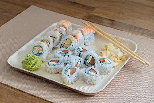 Leafily Palm Leaf Plates - 9" Square (Thin Rim) - Heavy Duty - Elegant - 100% Compostable - Better than Bamboo or Wood - Disposable - Biodegradable - Premium Party Plates - USDA Certified - 22 Count