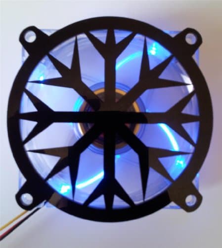 Custom Acrylic Snowflake Computer Fan Grill 200mm