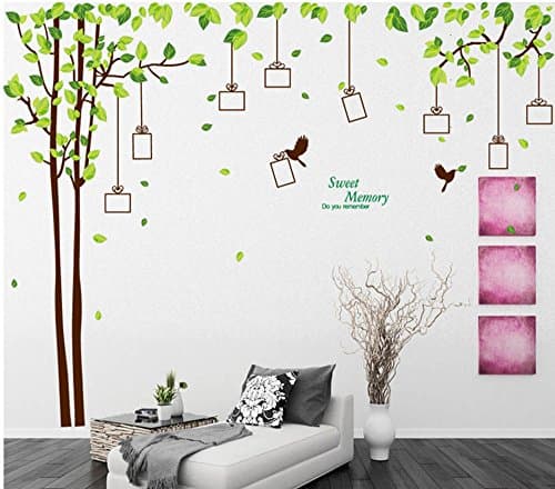 Oren Empower Easy Peel Large Tree Decore Wall Photos Frames Sticker Set of 2 Pieces