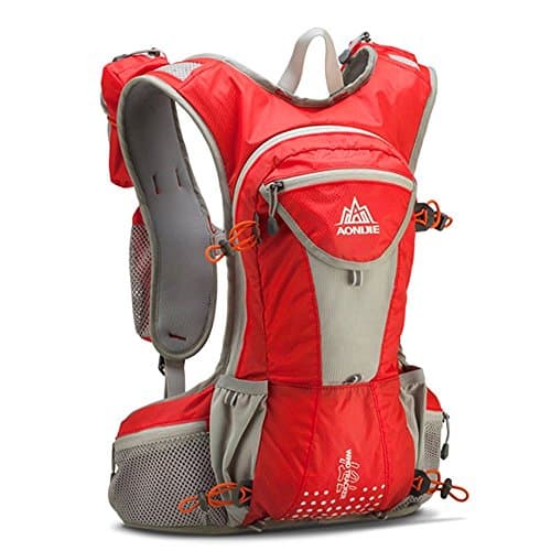 Hydration Pack Hiking Backpack Hydration Vest for Biking Hiking Running Cycling (Red-gray)
