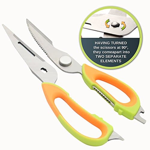 High - Quality Multiple use Stainless Steel Kitchen Shears That Come Apart Best Kitchen Scissors Heavy Duty Knife with Magnetic Holder Multifunction for Gutting Chiken Fish Herbs Poultry