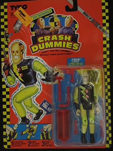 Chip-Incredible Crash Dummie in Pro Tek Suit Exploding Figure with Tool Box 1992 By Tyco