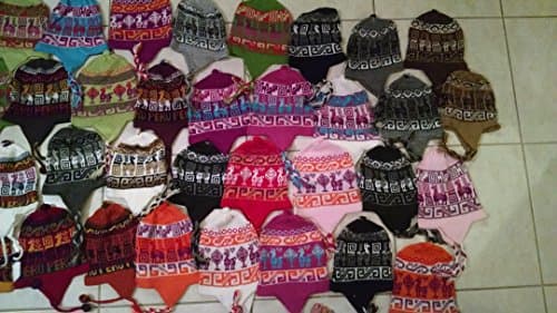 Peruvian Alpaca Wool Chullo Hat with Ear Flap (Yellow/Peru)