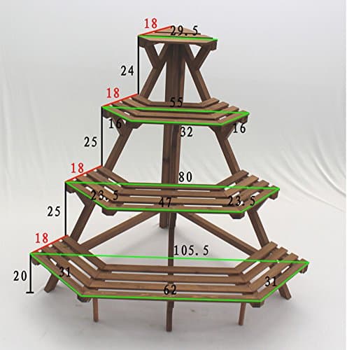 Multi-tier flower pot rack/solid wood/balcony staircase plant stand/preservative for outdoor modern simple-B
