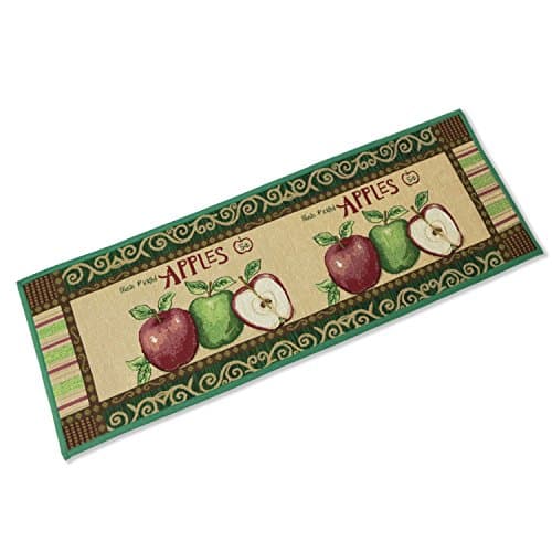 Kitchen Rugs Apple Non Slip Kitchen Mat Extra Long Runner Area Rug for Kitchen Jacquard Bathroom Carpet Printed Floor Rugs,18 x 47 Inches
