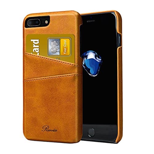 iPhone 8 Plus Case, iPhone7 Plus Case Leather Card Slots Holder Slim Phone Wallet Cover By Rssviss For iPhone8 7 Plus- Orange,5.5 inch