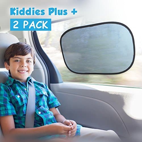 Car Sun Shade (2 Pack) with static cling. Blocks Harmful UV Rays and protects against cancer + FREE carry bag + 4 FREE suction cups. Suitable for baby, car window, windshield, train and home
