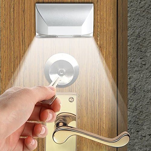 1 Pack Keyhole Light Lamp PIR Infrared Wireless Auto Sensor Motion Detector Door Keyhole with 4 LED Light Lamp Stick-on Anywhere Tap Lights LED Night Light for Key Hole/Door Lock