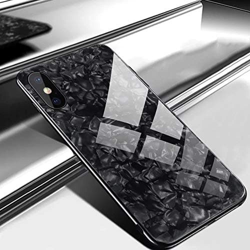 SUNLMG Iphone XS Dream Shell Apple Plating Edge Glass Shell Case Degree Protection Mirror Slim Plating Case For Iphone XS MAX/XR Cover,Black,XR [Energy Class A]
