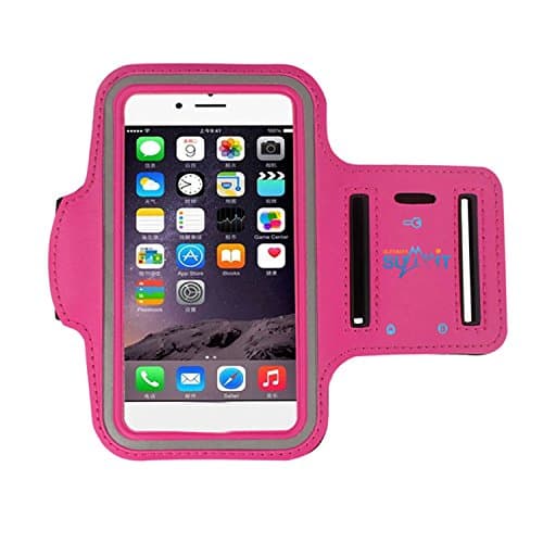 Touch ID Plus Size (5.5") Access Running Armband w/ Key Holder and Screen Protector for iPhone 7Plus, 6Plus, 6SPLUS, Galaxy S7 Edge, S6 Edge, S5, Note 5/4/3, LG G4 (Pink)