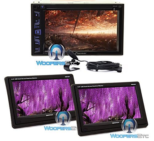pkg (2) Soundstream VHR 65T 6.5" LCD Touchscreen Headrest Monitors + Pioneer AVH-290BT In-Dash 2-DIN 6.2" Touchscreen DVD / MP3 Car Stereo Receiver with Bluetooth and iPod/iPhone Control
