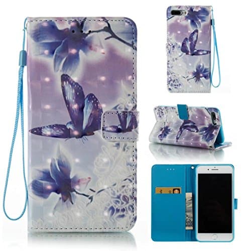 iPhone 8 Plus Case, iPhone 7 Plus Case, Slark Wallet Case [Kickstand][Card Holder] ID Slot[Hand Strap][Flip][For Women] Shockproof Full Protective PU Leather Cover for Apple iPhone 7/8 Plus