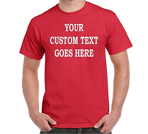 Custom T-Shirt Add Your Own Text Personalized Customized Tee Red 3X