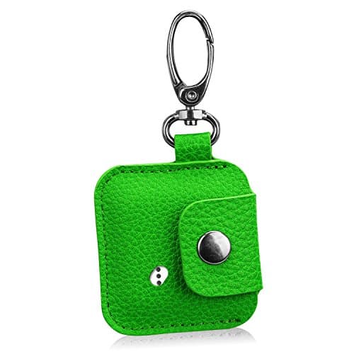 WkHocYHm Case For Tile Mate / Tile Sport / Tile Style Case with Carabiner Keychain PU Leather Protection (Green)