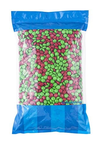 Bulk Plain Christmas M&amp;M's - 5 lbs in a Resealable Bomber Bag - Red, Green Colors - Great for Baking - Candy Bowls - Wholesale - Holiday Parties !!!!