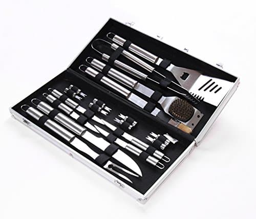 Grill tool set Barbecue Tool set BBQ tool set with 18-piece Stainless Steel Grill Utensils with Aluminum Storage Case