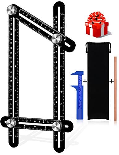 Angle Measurement Tool, VPOW Premium Full Aluminum Alloy Angularizer Ruler Metal the Buzz Digger Multi Functional Template Tool for Measuring Angles Builders Woodworkers Carpenters DIYers