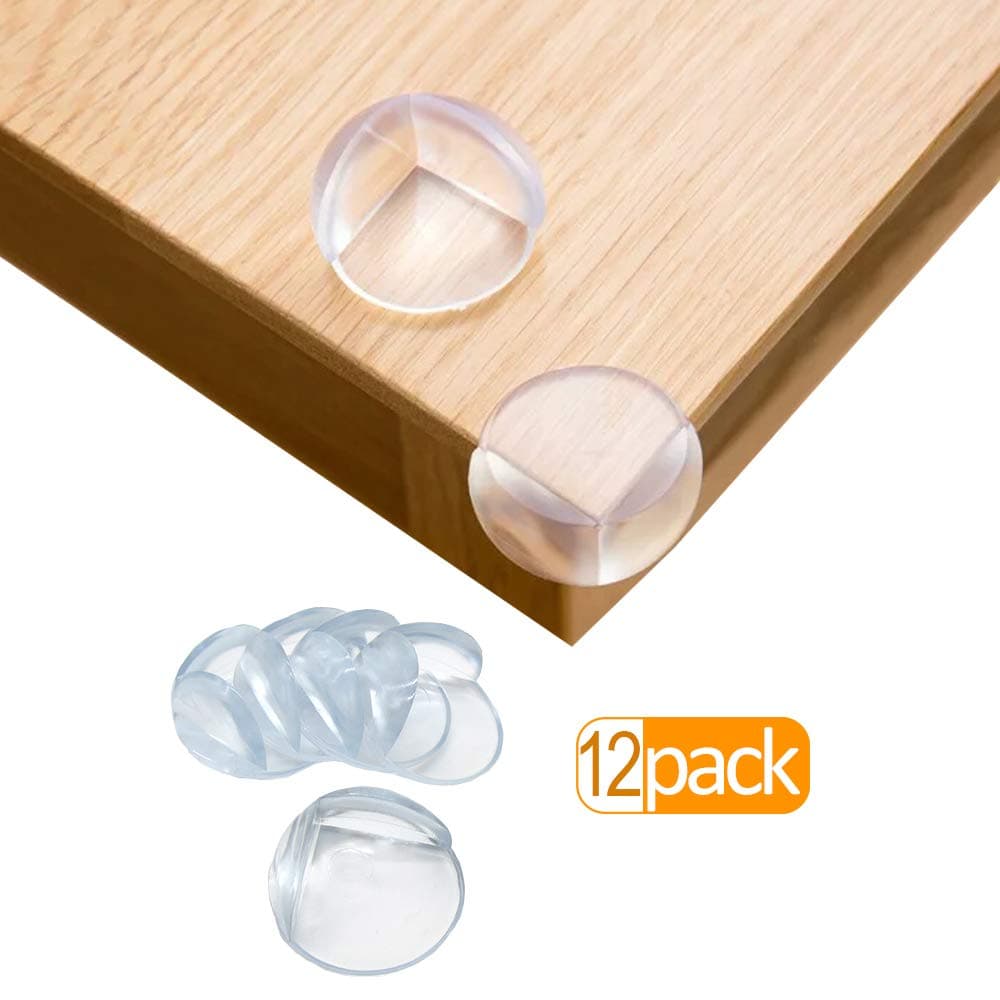 Baby Corner Protector for Table Clear (12 Pack),Baby Corner Guards Bumpers for Desk,Furniture,Table,Cupboard,Glass Table,Kitchen Range,Bed,etc.