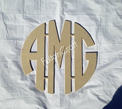 Unpainted Three Letter Wooden Connected Circle Monogram