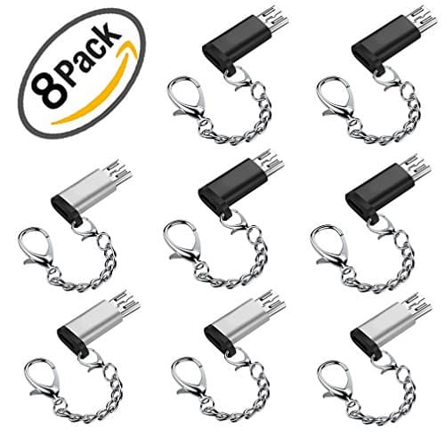 Viaky 8 Pack Micro USB to USB Type C Adapter, Micro USB 2.0 Male to USB Type-C Female Adaptor Data Syncing Charging Converter Cable Connector Android to USB Type C Mini Adaptor